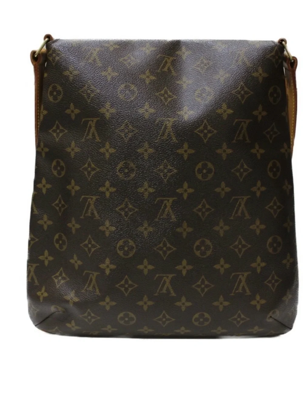 Louis Vuitton Brown Monogram Crossbody with Tan Strap